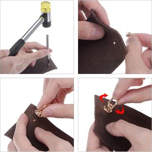 HARFINGTON Pcs D Ring Button <b>Rivets</b> Mm Brass Studs <b>Rivets</b> D Ring Stud Screw Ball With Mm <b>Leather</b> Hole Punch For <b>Leather</b> Craft Si - Product Image 6