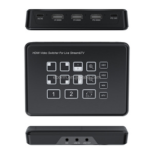 Commutateur vidéo double HDMI pour diffusion en direct, mélangeur vidéo 1 canal pour caméra de diffusion en direct, enregistrement USB-C avec entrée micro et mixage audio - Product Image 2