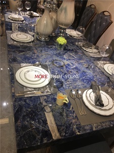 Muebles de Sala de Estar de Lujo, Mesa de Granito Azul Bahina con Piedras Semipreciosas en Dubái - Product Image 5