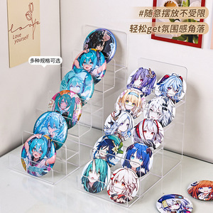 Acrylic Badge Display Stand 7 Tier Transparent Desktop Organizer For Anime Collectibles Storage Rack - Product Image 5