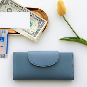 Stylish Colorful PU Leather Double-Layer Golf <b>Cash</b> <b>Wallet</b> Button Closure Custom <b>Envelope</b> Money Business Card Holder Bill Pocket - Product Image 5