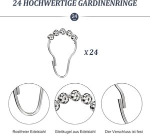 CF <span class=keywords><strong>Tringle</strong></span> de rideaux de douche incurvés en acier inoxydable réglable personnalisée en forme de U Style moderne 24 crochets Deux méthodes d'installation - Product Image 6