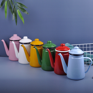 Enamel Gooseneck Coffee Pot <strong>Vintage</strong> Colorful Stovetop <strong>Kettle</strong> for Pour Over Coffee Tea Camping Home - Product Image 2