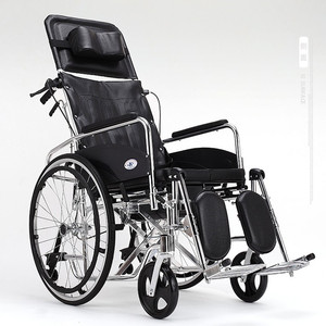 Fauteuil roulant manuel Kaiyang en alliage d'aluminium léger, pliable, inclinable, avec dossier haut et fonction toilette pour personnes âgées et handicapées - Product Image 1