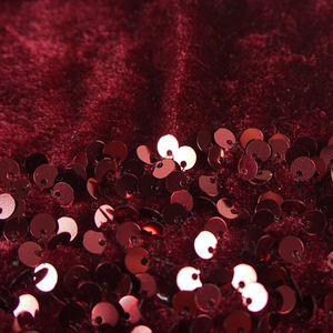 Offre Spéciale conception personnalisée options de couleur super doux bleu rouge bordeaux brillant velours tissu avec paillettes pour les femmes robe - Product Image 4