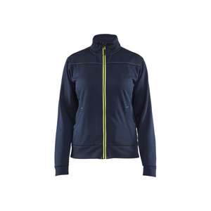 Blaklader-339425268633L สเวตเชิ้ตมีซิปเต็มตัวสีน้ำเงินเข้ม/ไฮ-วิสเหลือง-7330509891940มีฮู้ดสำหรับใส่ทำงาน - Product Image 1