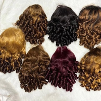 Wig Bob Grosir Kepadatan Tinggi 13x4 Lace Frontal Wig Rambut Asli Double Drawn Bouncy Curl Closure Wig Bob Pendek untuk Wanita