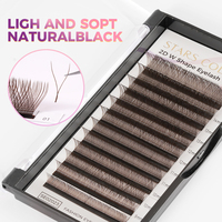 Extensions de cils en soie volume 3D 4D 5D 6D YY, plateaux individuels, noir mat foncé, brun, en cachemire, vente en gros