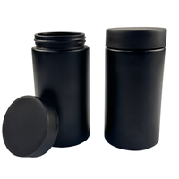 Bouteille en verre noir mat de haute qualité de 1 à 16oz ronde avec bouchons à l'épreuve des enfants utilisés pour les fleurs séchées, les bonbons et les plantes