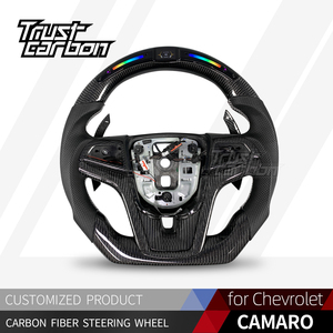 Volante Deportivo de Fibra de Carbono Personalizado para Chevrolet <span class=keywords><strong>Camaro</strong></span> 2012-2015 ZL1 Z28 SS RS Convertible con Pantalla LED de RPM - Product Image 2