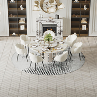 Moderner Esstisch mit Marmorplatte Tisch Ronde für Restaurant und Küche Verwenden Sie langlebiges, elegantes Möbeldesign