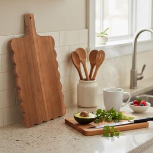<span class=keywords><strong>Planche</strong></span> à découper en bois ondulé, accessoires <span class=keywords><strong>de</strong></span> table en bois d'acacia pour les réceptions festives - Product Image 4