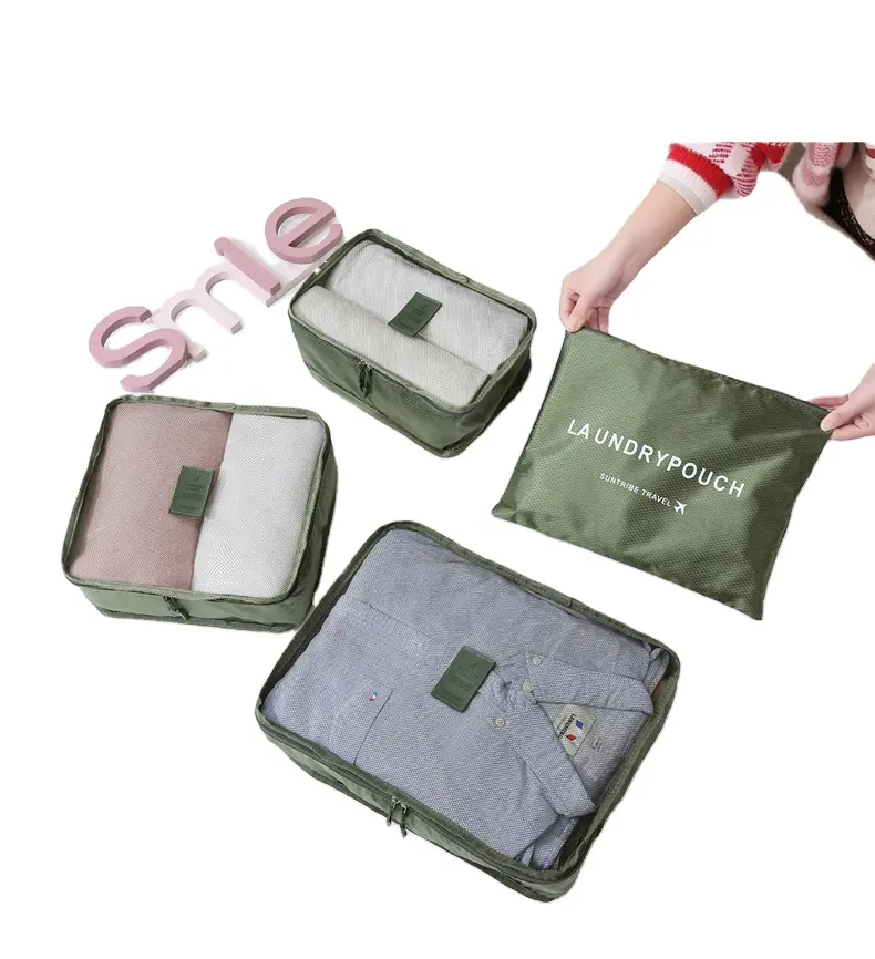 Custom multifunctional water resistance outdoor accessories 4 pcs storage travel organizer bag set cloth Packing Cube Luggage