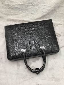 แบรนด์หรูผู้ชายหนังจระเข้แท้ทนทานคุณภาพสูงซิปปิดกระเป๋านุ่มแล็ปท็อปธุรกิจความจุขนาดใหญ่ - Product Image 3