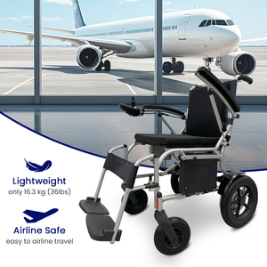 Silla de Ruedas Eléctrica Ligera KSM-509 para Personas Mayores con Frenos Electromagnéticos Seguros, Silla de Ruedas Plegable para Uso Doméstico - Product Image 4