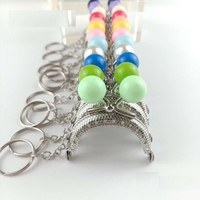 Perles semi-circulaires colorées de 5 cm, 14 mm, 13 couleurs, avec bouche argentée et dorée pour porte-clés, cadre de sac, poignée, artisanat, fermoir de porte-monnaie