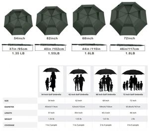 Parapluie de golf automatique de luxe imprimé avec logo publicitaire personnalisé, résistant au vent et à l'eau, de haute qualité - Product Image 3