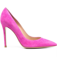 Vente en gros de chaussures à talons hauts élégantes et de haute qualité pour femmes, à bout pointu, en daim, talons fins
