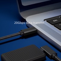 Câble USB 3.2 C vers C DFX à angle droit 90 degrés, 1 m, 20 Gbit/s, tressé avec E-Marker pour Steam Deck, MacBook, SSD