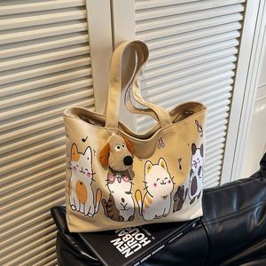 Spring New Korean Style <b>Canvas</b> <b>Tote</b> <b>Bag</b> <b>Large</b> Capacity Effortless Casual Aesthetic Simple Shoulder <b>Bag</b> for Women Students Trendy - Product Image 2