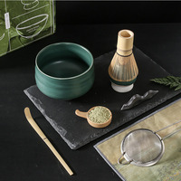 Kit de fouet à matcha en bambou de style Japandi écologique personnalisé avec bol en céramique en grès pour outils à thé et cadeaux – Vente en gros