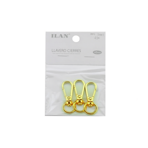 Ganci per Portachiavi Ilan 45mm Placcati in Oro per Uso su Abbigliamento - Product Image 2