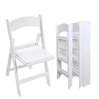 Chaise pliante en résine blanche Offre Spéciale Portable pour les fêtes de mariage en plein air Matière plastique pour hôtels