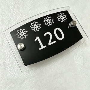 <span class=keywords><strong>Plaque</strong></span> de porte contemporaine en acrylique effet verre <span class=keywords><strong>pour</strong></span> numéro de maison/rue - Product Image 1