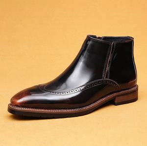 Bottes Oxford en cuir véritable pour homme, confortables et douces, au style britannique élégant, adaptées aux tenues formelles professionnelles. - Product Image 1
