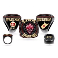 Maßgefertigter Gravierter 18K Vergoldeter Legierungs-Meisterschaftsring Kristall Team-Logo Nummer Design-Unisex Sport-Wettbewerbspreis Schmuck