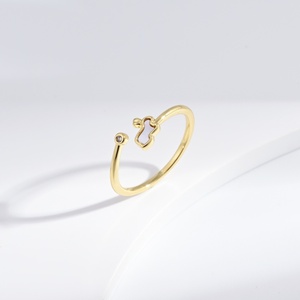 wholesale plata 925 <b>sterling</b> <b>silver</b> shell butterfly <b>ring</b> summer simple 14k gold dainty natural stone <b>adjustable</b> <b>rings</b> for women - Product Image 5