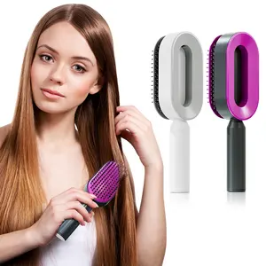 Yeni ürün fikirleri 2024 otomatik Hairbrush Detangler Sclap masaj kendini temizleme saç fırçası seti 3d hava kadınlar için