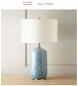 Lámpara de Escritorio Moderna de Cerámica con Pantalla de Tela, Luz de Lectura LED, Pantalla Blanca Eléctrica para Uso en Hoteles - Product Image 5