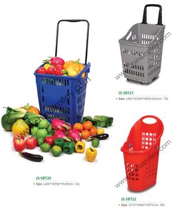 BEISCO chariot à panier de supermarché de légumes empilable en plastique avec roues - Product Image 4