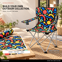 Chaise portable d'extérieur robuste avec accoudoirs, porte-gobelet et motif logo personnalisé pour les fêtes de fin de semaine – Vente en gros