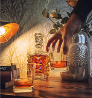 Carafe à vin en verre cristal 750 ml, style américain, transparente, cadeau d'affaires pour hommes, accessoires de bar, pour petit ami, mari