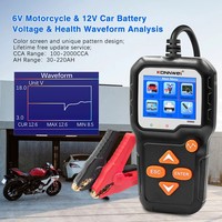 KONNWEI KW650 Probador de Baterías de Coche 6V 12V, Analizador Automático para Coche y Moto, Herramienta de Prueba de Arranque y Carga de 100 a 2000 CCA