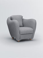 Fauteuil en textile moderne et minimaliste MINI MILLER, canapé individuel compact de petite taille, utilisation toutes saisons