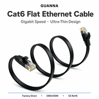 Câble Ethernet plat Cat6 à profil bas CCA UTP ultra fin RJ45 pour système de réseau domestique intelligent