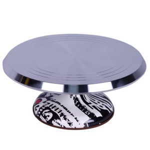 12in Aluminium Alloy Non-slip Rotating Revolving Baking Supplies <b>Cake</b> Decorating Tools <b>Cake</b> <b>Stand</b> Turntable With Rubber Bottom - Product Image 6