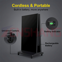 Pantalla LED Plegable con Batería para Carteles P1.53 P1.86 P2 P2.5 para Publicidad, Video Wall LED Recargable con Ruedas Universales