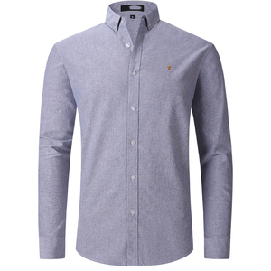 Camicia da Uomo a Maniche Lunghe <span class=keywords><strong>con</strong></span> Colletto e <span class=keywords><strong>Bottoni</strong></span>, Tinta Unita, di Alta Qualità, Vendita all'Ingrosso - Product Image 5