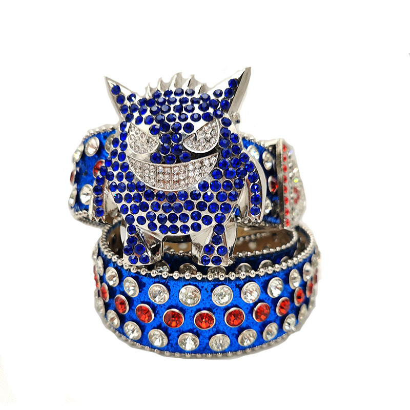 Skull Diamond Crystal Belt - Western Cowgirl Rhinestone display picture 1