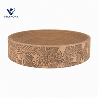 Bac à gratter rond pour chat style Pop Art, en carton ondulé à motif papier kraft, mobilier pour chat, vente en gros