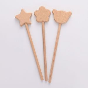 Bâtonnet magnétique en bois écologique à faire soi-même pour bébé, avec motif ours et étoile, pour la dentition précoce - Product Image 1