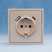 Ensemble de prises et interrupteurs muraux Schuko avec ports de charge USB A+C, norme européenne, grand panneau PC allemand