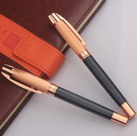 Stylo à bille en métal personnalisé de haute qualité avec une largeur d'écriture de 1,0 mm, stylo à bille personnalisé dans un coffret cadeau en cuir
