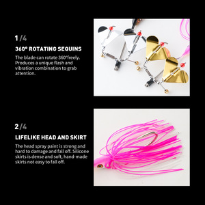 Leurre spinner à double lame 30g Buzz Hard Bait avec hélice sonore pour la pêche en eau salée Toman - Product Image 3