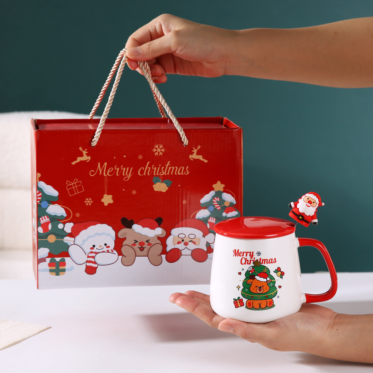 Christmas Reindeer Gift Box with Ceramic Lid