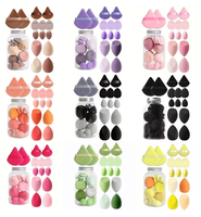 Ensemble d'éponges à maquillage violet rose, poudre à tamponner, sans latex, végan, doux, confortable, éponges à maquillage pour le mélange, ensemble de beauté